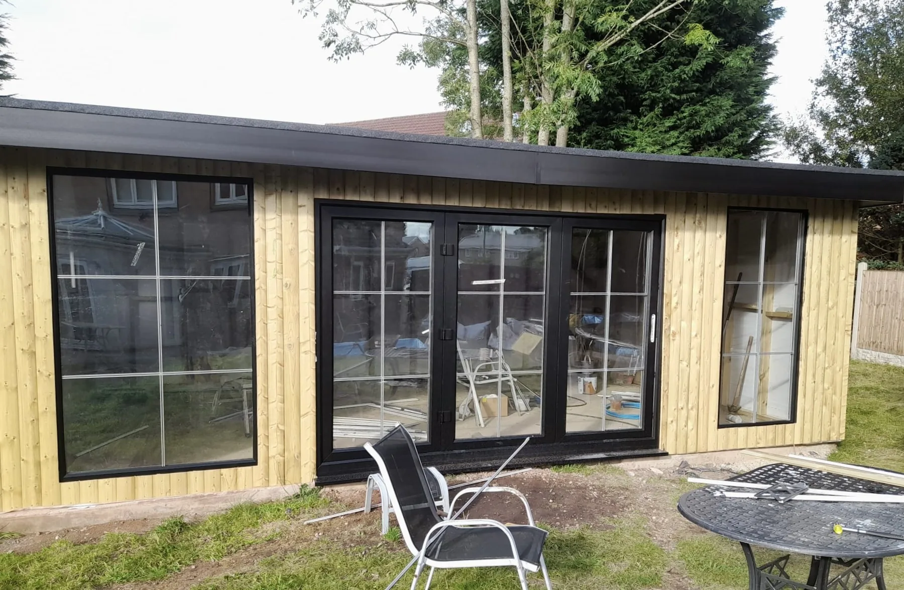 Completed timber garden room exterior by Campbell and Sons